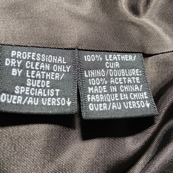 Ellen Tracy leather jacket chestnut brown size 16 retail $898 tags - Picture 9 of 12